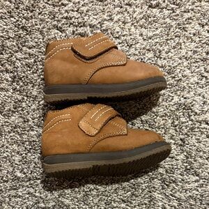 Buster Brown Tan Kids Boots with Velcro Strap